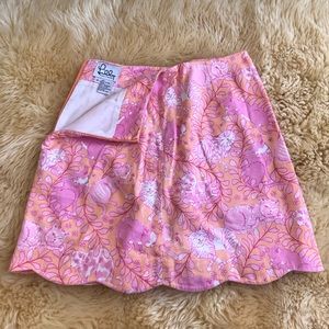 Lilly Pulitzer scalloped hem skirt kitty cat